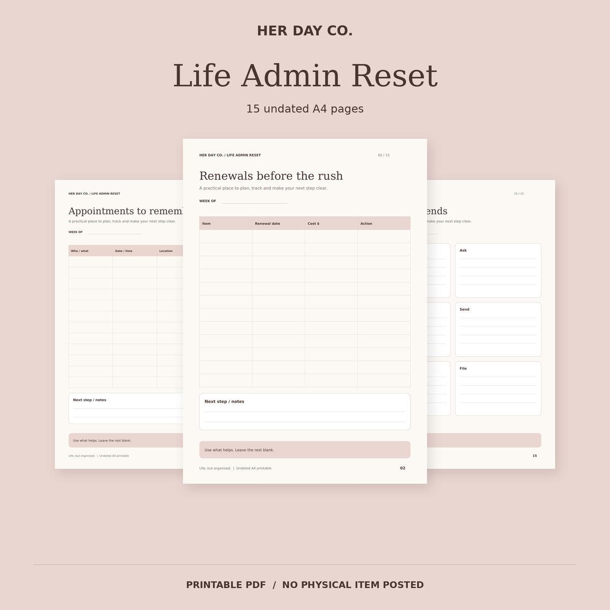 Life Admin Reset